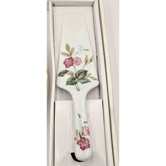 Andrea by Sadek Garden Splendor Cake Plate / Server Serving Set Porcelain 10.5" - Picture 4 of 14